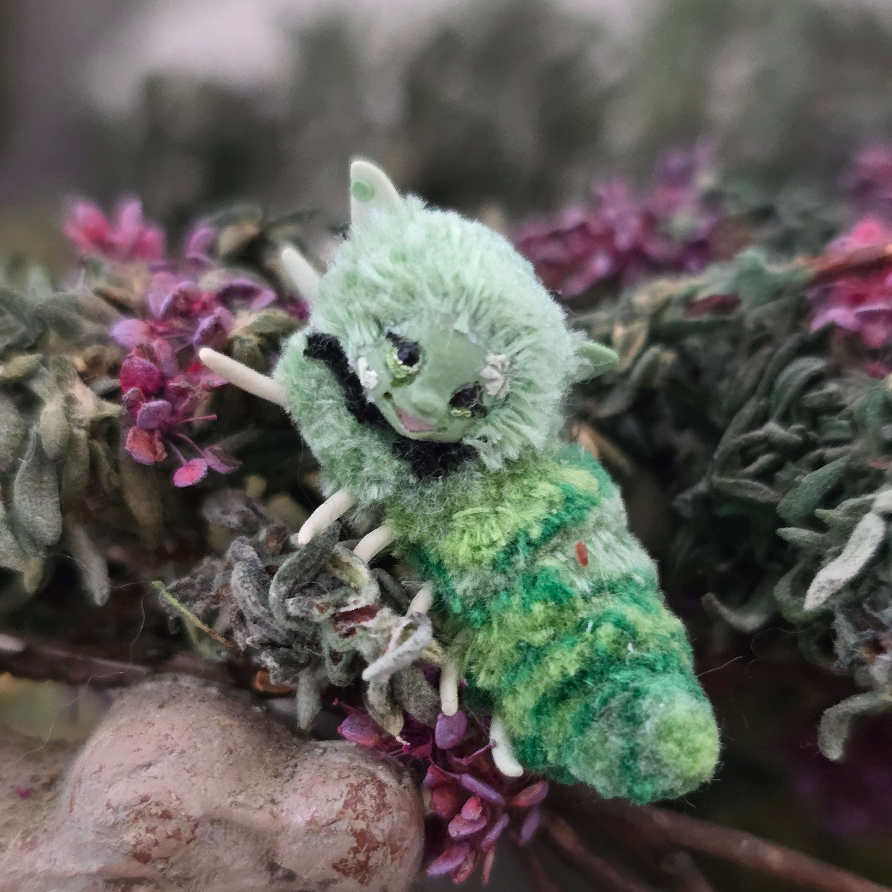 Aleah Klay Green Caterpillar OOAK Miniature 2015