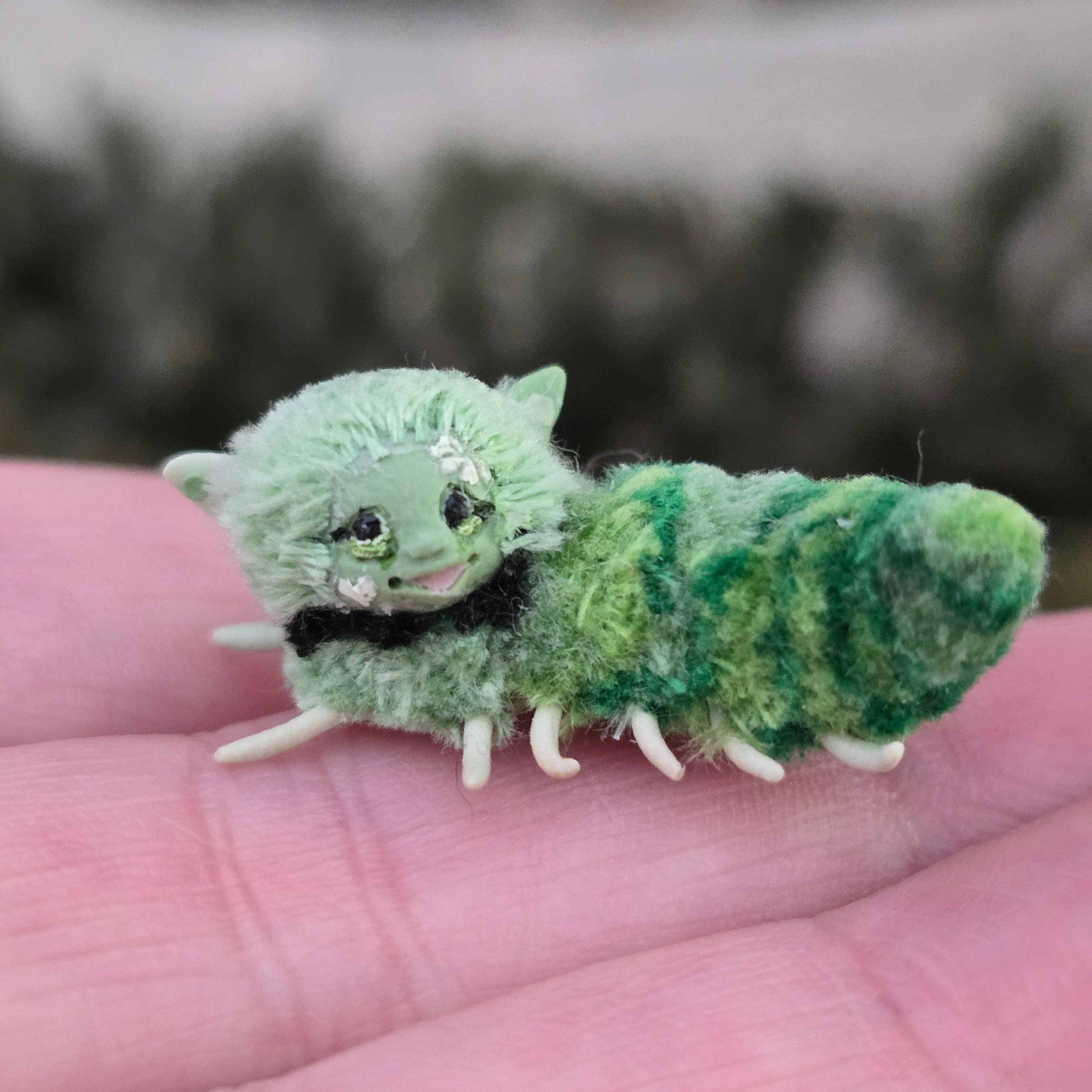 Aleah Klay Green Caterpillar OOAK Miniature 2015