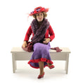 Load image into Gallery viewer, Julie Campbell IGMA Red Hat Society Lady Seated Doll with Purse & Gloves
