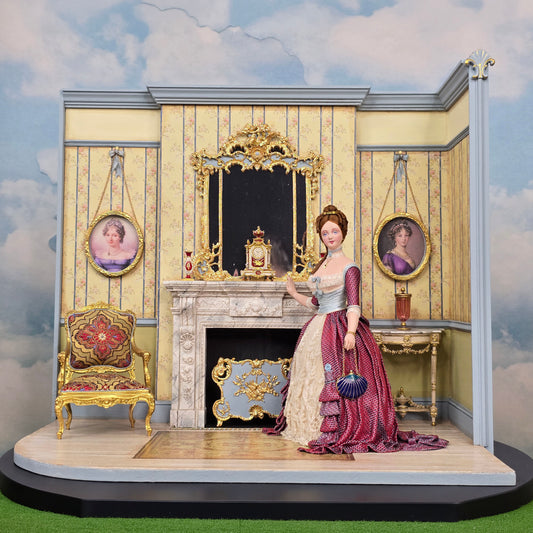Gale Elena Bantock IGMA Victorian Drawing Room Vignette with Beautiful Doll
