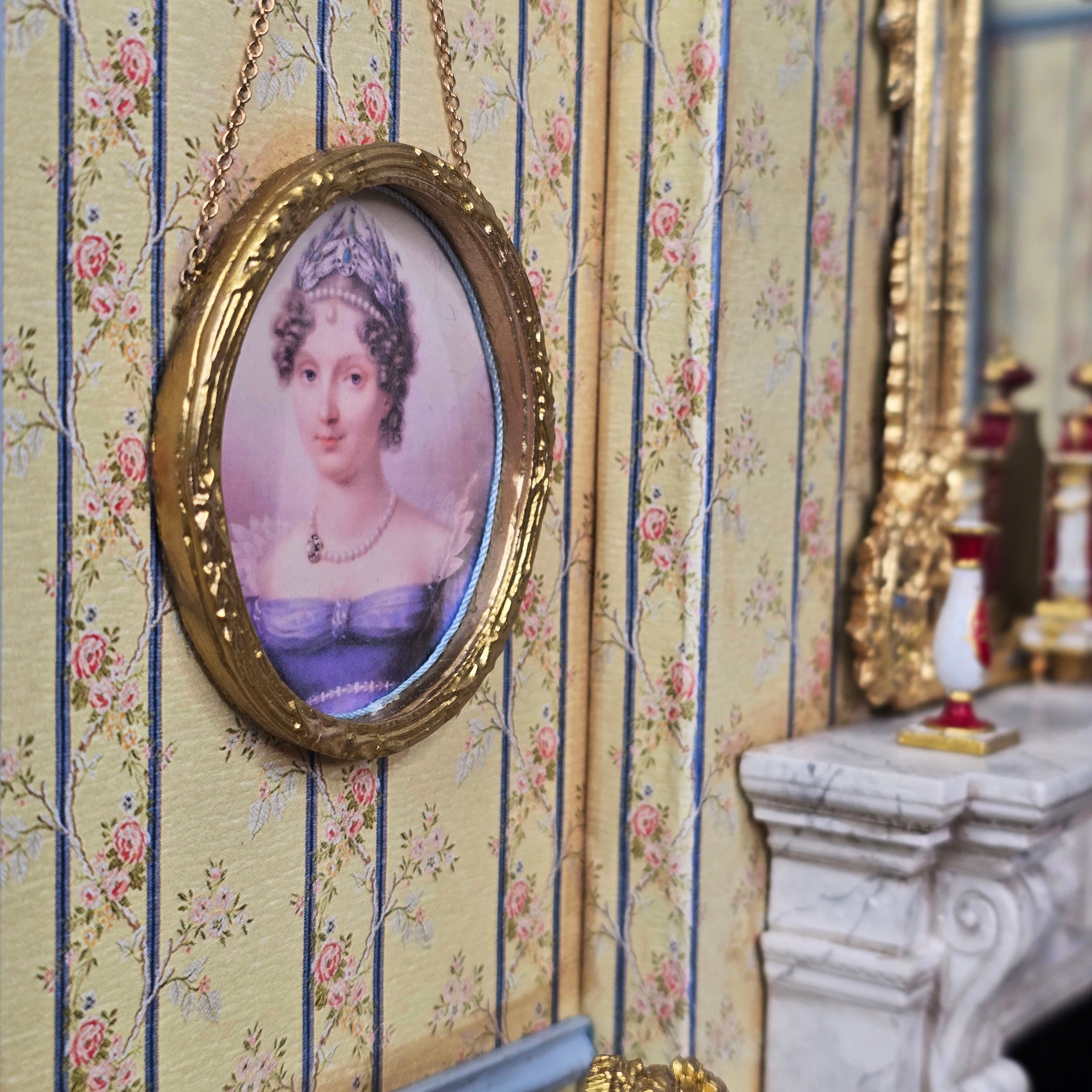 Gale Elena Bantock IGMA Victorian Drawing Room Vignette with Beautiful Doll