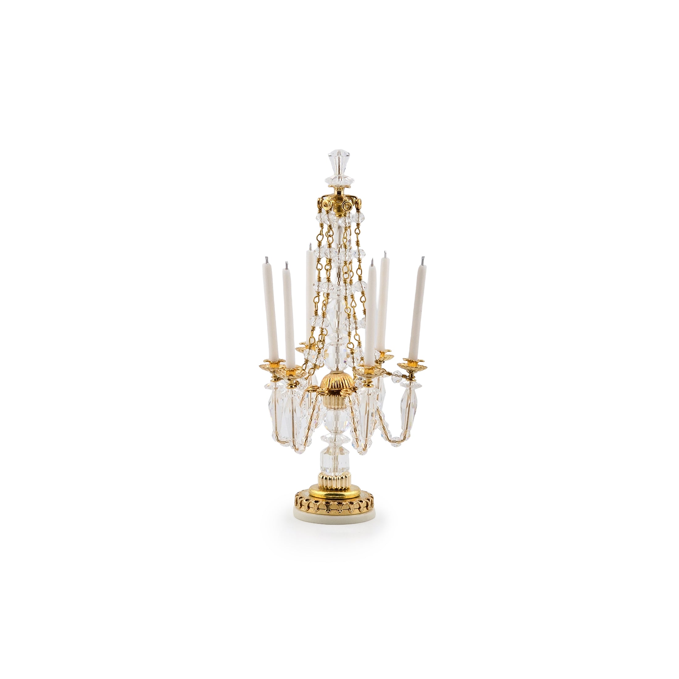 Greg Anton Crystal & Gilt Table Candelabra (for John J. Hodgson)