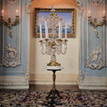 Load image into Gallery viewer, Greg Anton Crystal & Gilt Table Candelabra (for John J. Hodgson)
