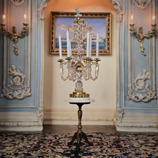 Greg Anton Crystal & Gilt Table Candelabra (for John J. Hodgson)