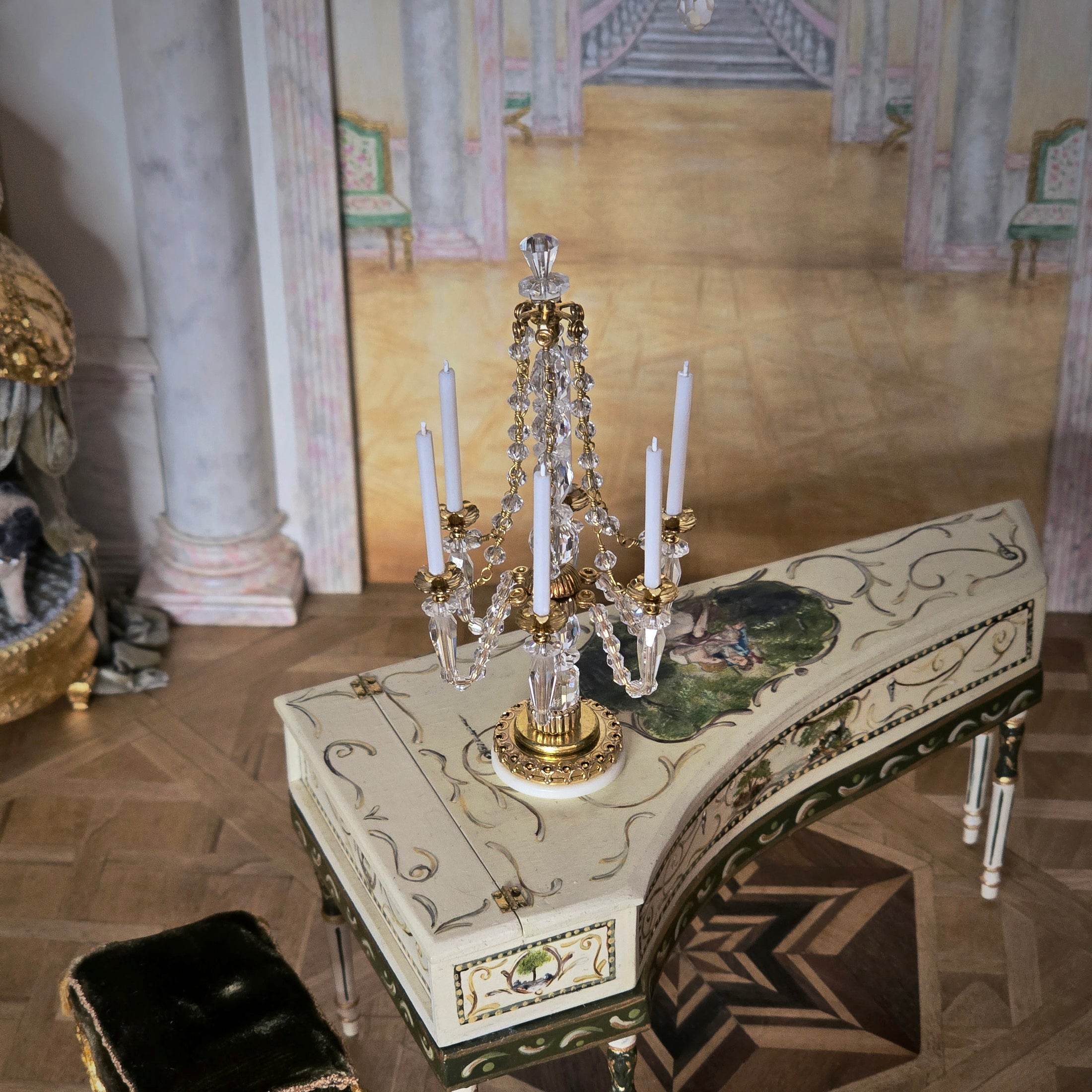 Greg Anton Crystal & Gilt Table Candelabra (for John J. Hodgson)