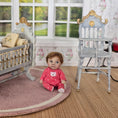 Load image into Gallery viewer, RARE Hand-Painted Carved Wood Antique-Style High Chair by Bluette Meloney
