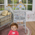 Load image into Gallery viewer, RARE Hand-Painted Carved Wood Antique-Style High Chair by Bluette Meloney
