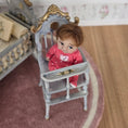 Load image into Gallery viewer, RARE Hand-Painted Carved Wood Antique-Style High Chair by Bluette Meloney
