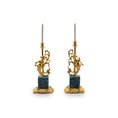 Load image into Gallery viewer, Pair of Miniature Louis XV Bronze & Marble Mermaid Putti Candelabras by David Iriarte
