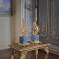 Load image into Gallery viewer, Pair of Miniature Louis XV Bronze & Marble Mermaid Putti Candelabras by David Iriarte
