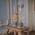 Load image into Gallery viewer, Pair of Miniature Louis XV Bronze & Marble Mermaid Putti Candelabras by David Iriarte
