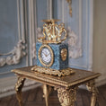 Load image into Gallery viewer, Ornate Louis XVI Bronze & Marble Lyre Mantel Clock by David Iriarte Spain

