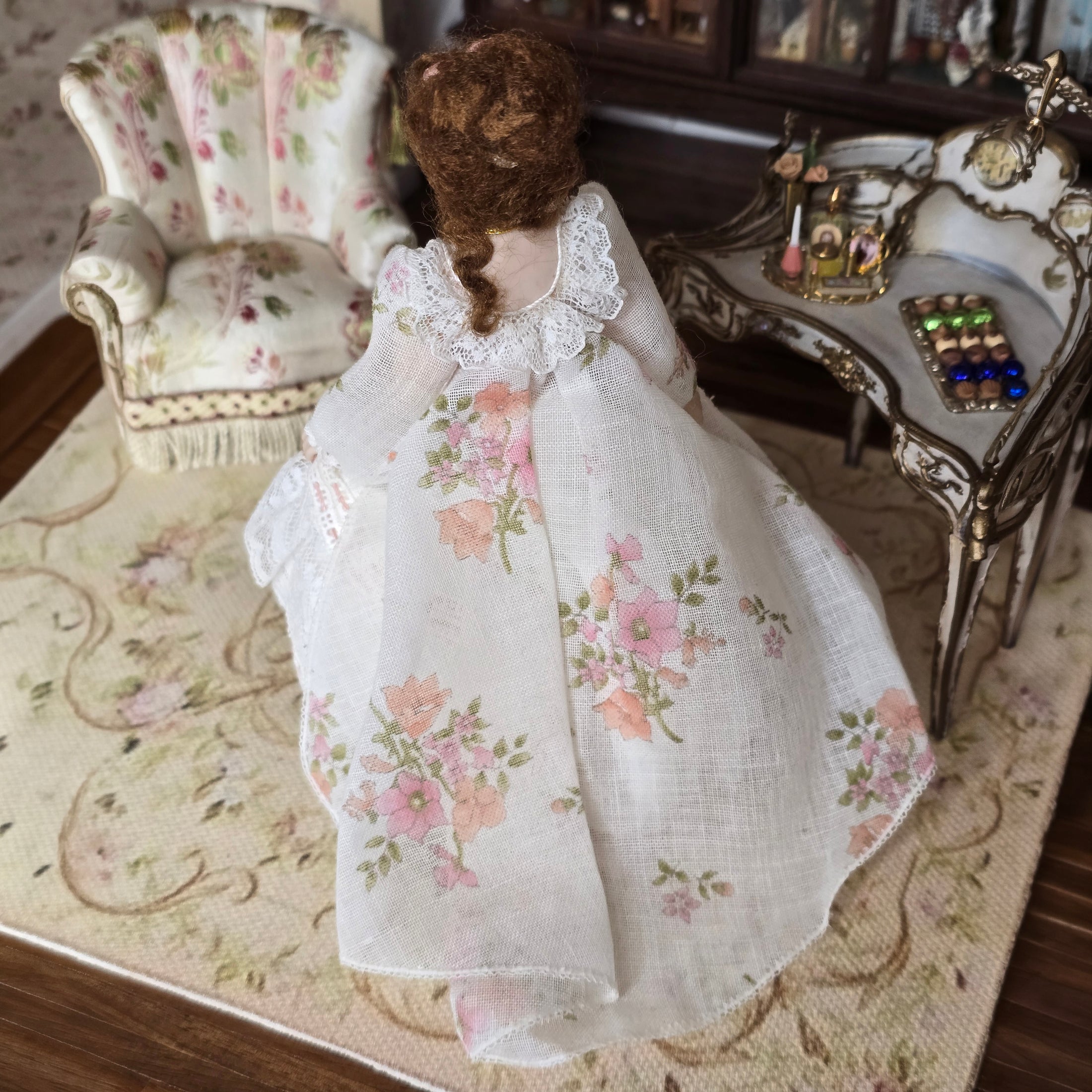Victorian Dressing Lady in Her Undergarments Porcelain Dollhouse Doll Artisan