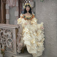 Load image into Gallery viewer, RESERVED SUSAN Lady Doll in Ivory & Buttercream Lace Gown Dark Hair
