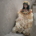 Load image into Gallery viewer, RESERVED SUSAN Lady Doll in Ivory & Buttercream Lace Gown Dark Hair

