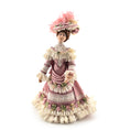 Load image into Gallery viewer, Victorian Porcelain Lady Dollhouse Doll in Rose Silk & Lace Garden Gown, Hat
