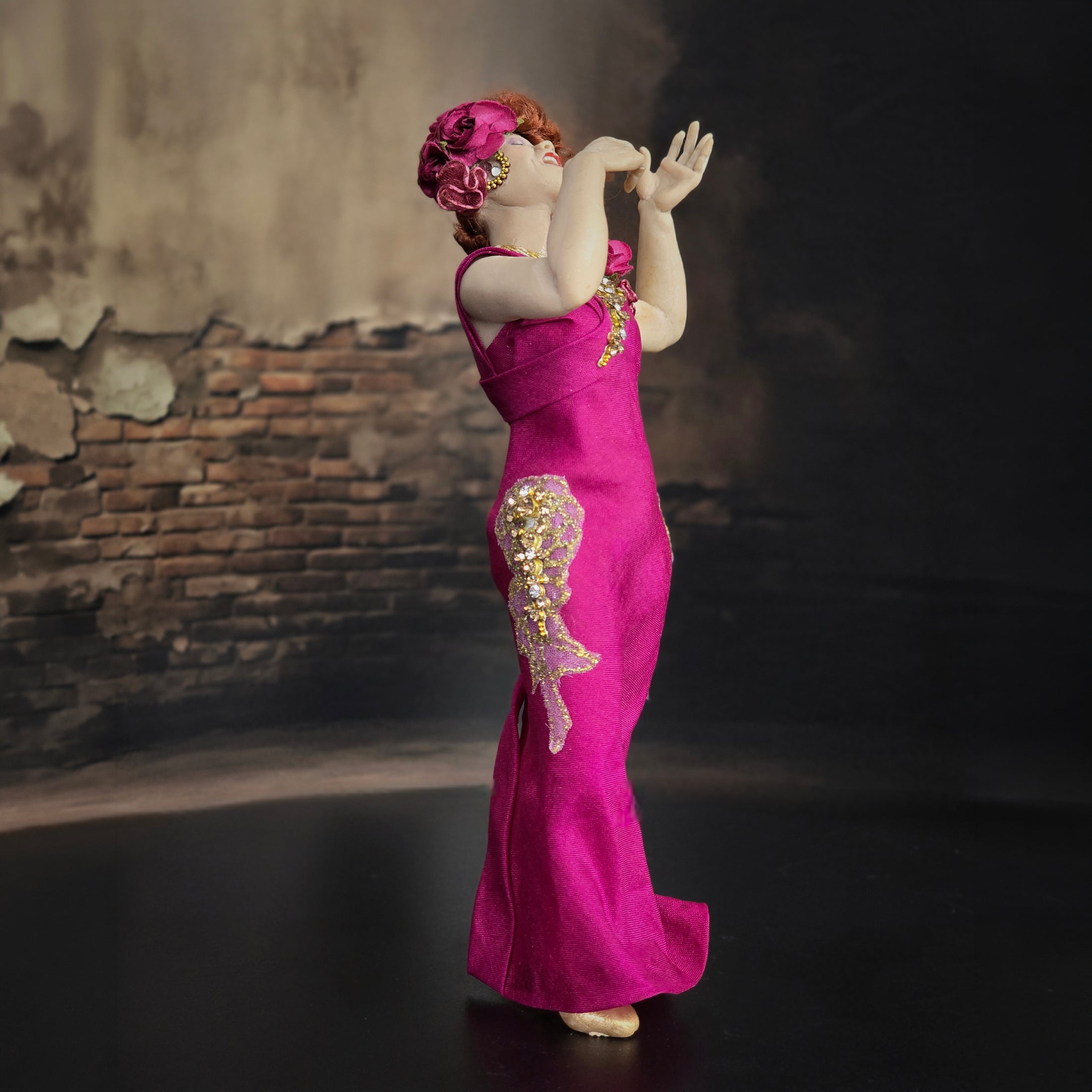 James Carrington “The Singer” Expressive Clay Cabaret Character Dollhouse Doll Woman