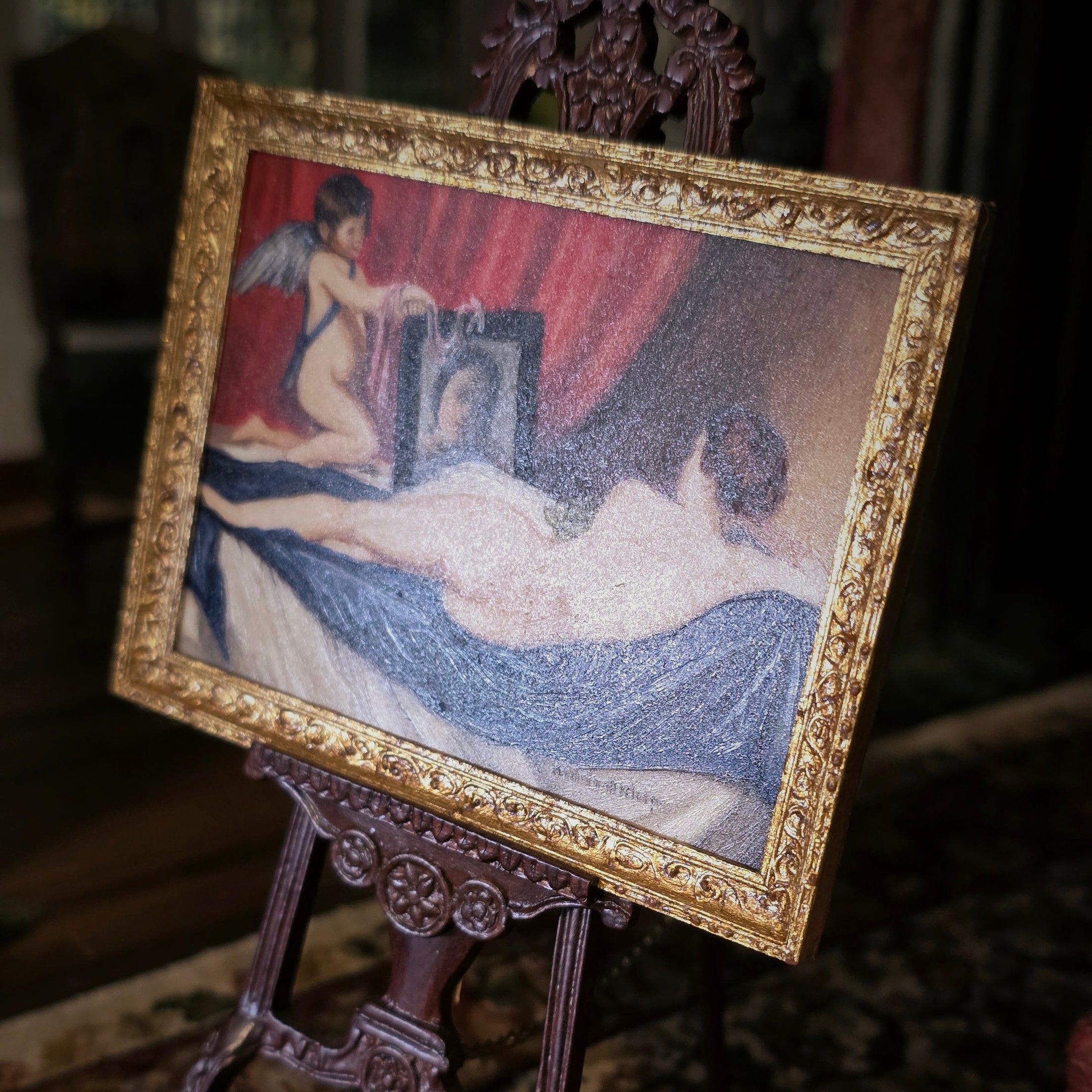 Melissa Wolcott Framed Miniature Oil Painting Rokeby Venus After Velazquez