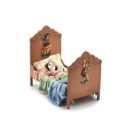 Gale Elena Bantock China-Head Dolls Bed Miniature Victorian Nursery Vignette