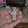 Load image into Gallery viewer, RARE Gale Elena Bantock Porcelain Little Girl in Fuzzy Bear Coat Dollhouse Doll
