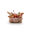 Load image into Gallery viewer, Country Picnic Basket Filled with Bread, Wine & Cheese Artisan Signed
