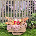 Load image into Gallery viewer, Country Picnic Basket Filled with Bread, Wine & Cheese Artisan Signed
