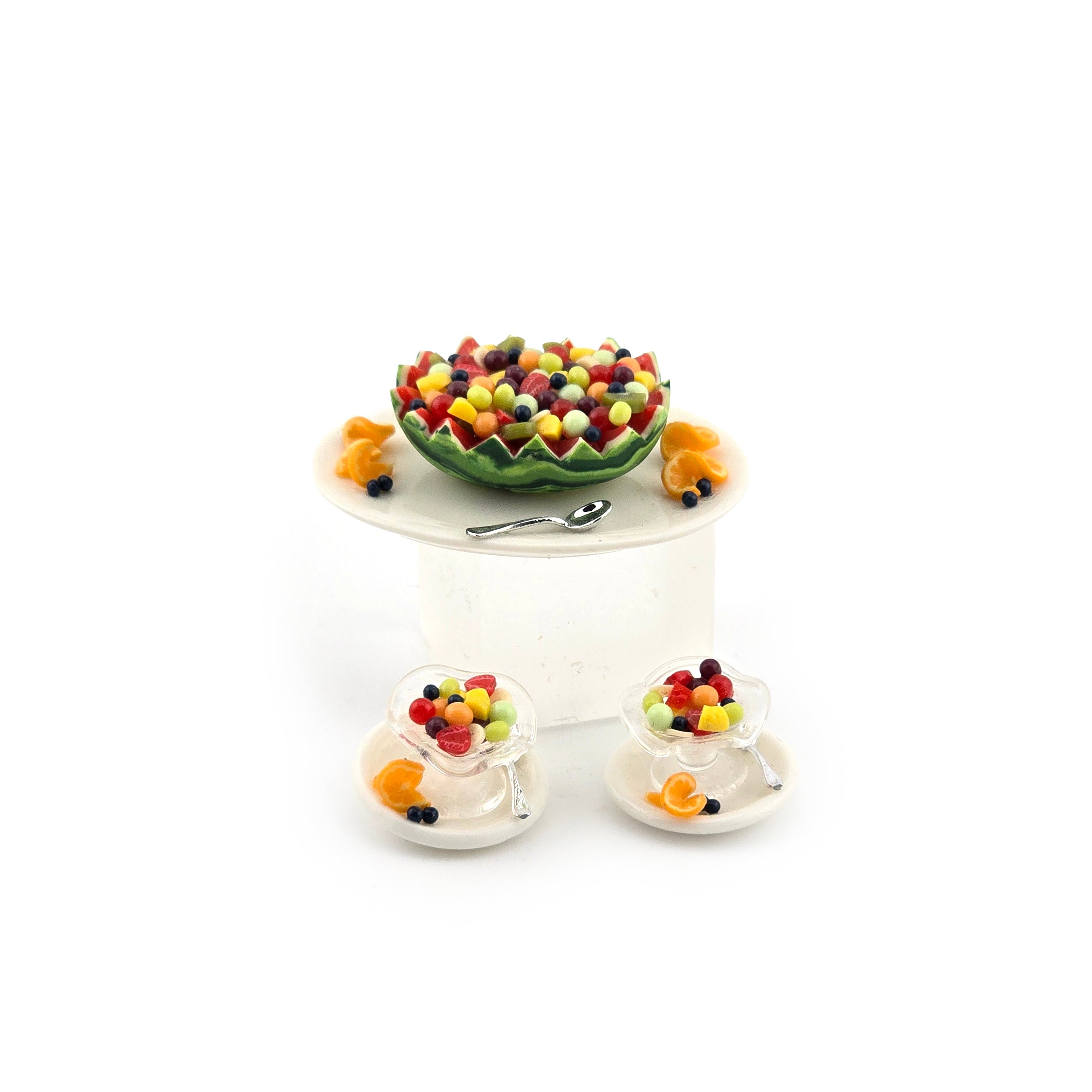 Miniature Watermelon Fruit Boat Dessert Set for Two