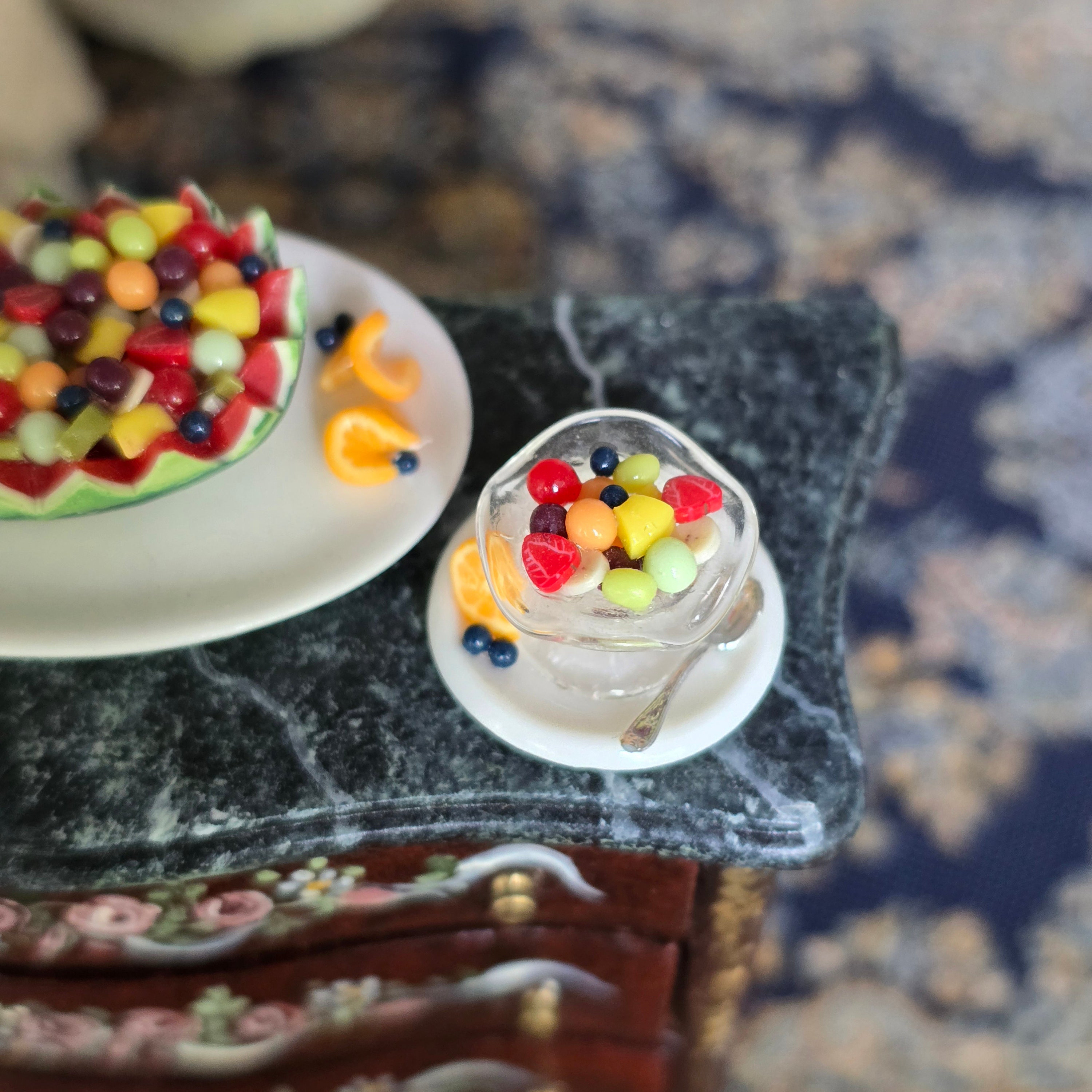 Miniature Watermelon Fruit Boat Dessert Set for Two