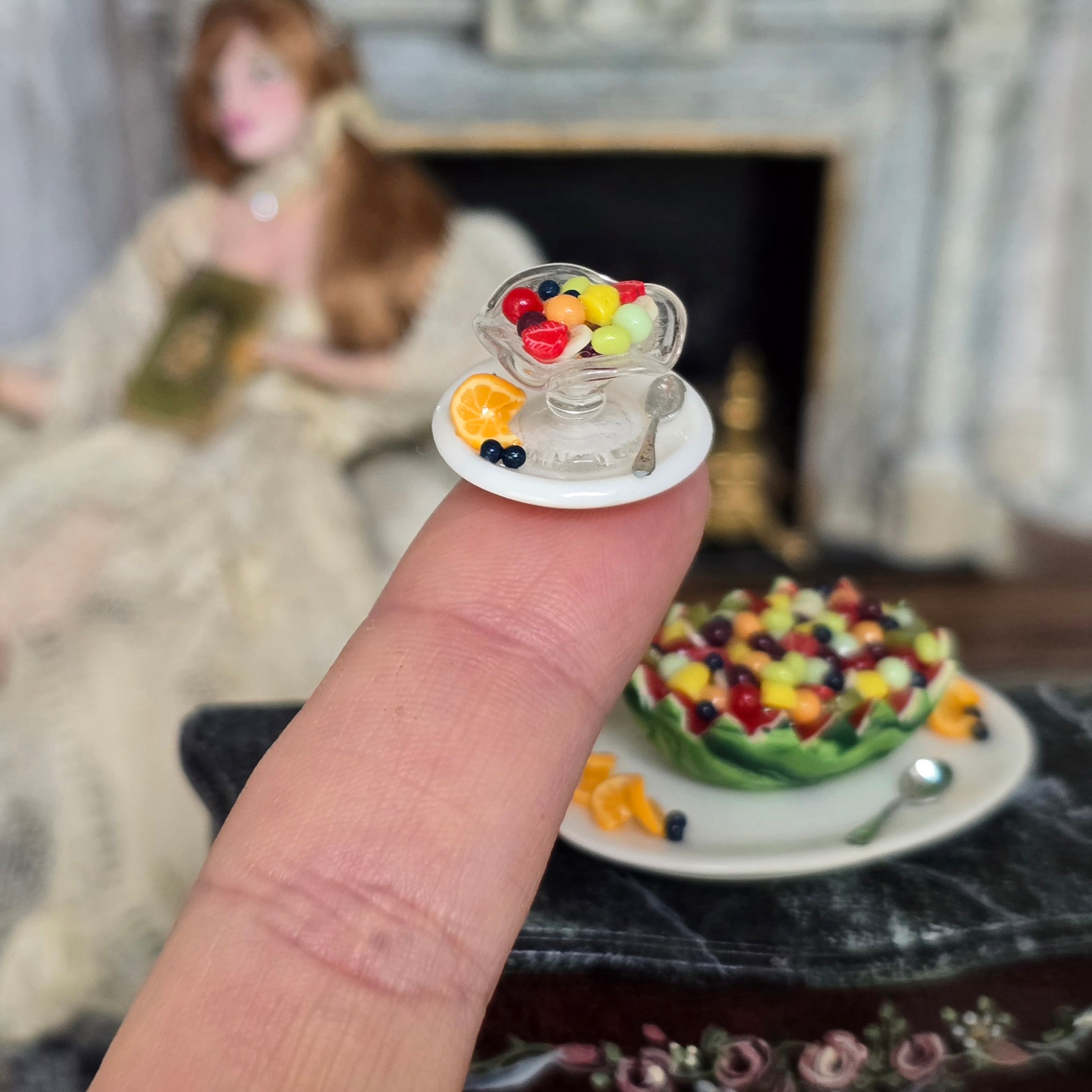 Miniature Watermelon Fruit Boat Dessert Set for Two