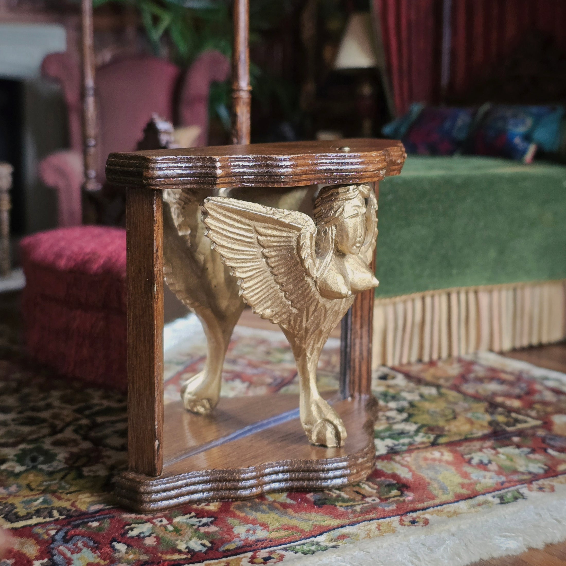 Winged Lady Console Table with Mirror Back Miniature