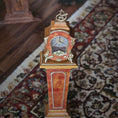 Load image into Gallery viewer, Geoffrey Wonnacott Working Burl Wood Clock with Pedestal Stand Gold-plated Accents
