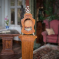 Load image into Gallery viewer, Geoffrey Wonnacott Working Burl Wood Clock with Pedestal Stand Gold-plated Accents
