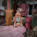 Load image into Gallery viewer, Geoffrey Wonnacott Working Burl Wood Clock with Pedestal Stand Gold-plated Accents
