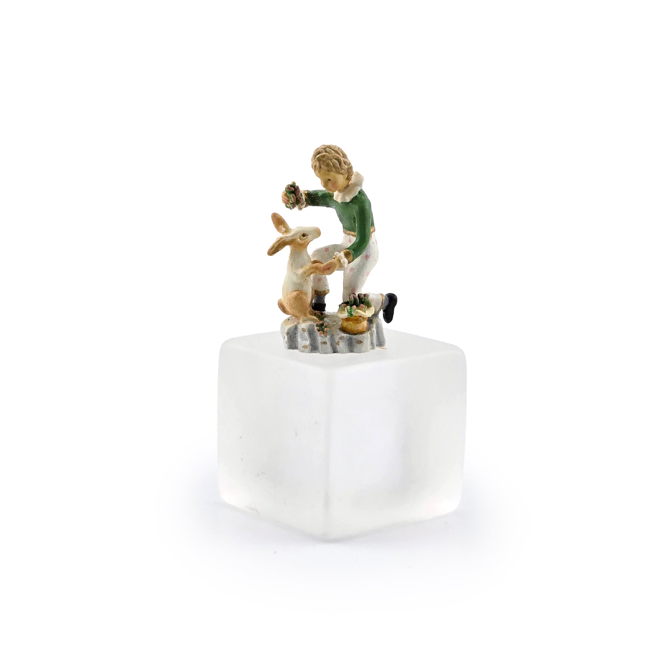 Robert Olszewski “Special Treat” Boy And Bunny Shelf Sitter Spring Figurine