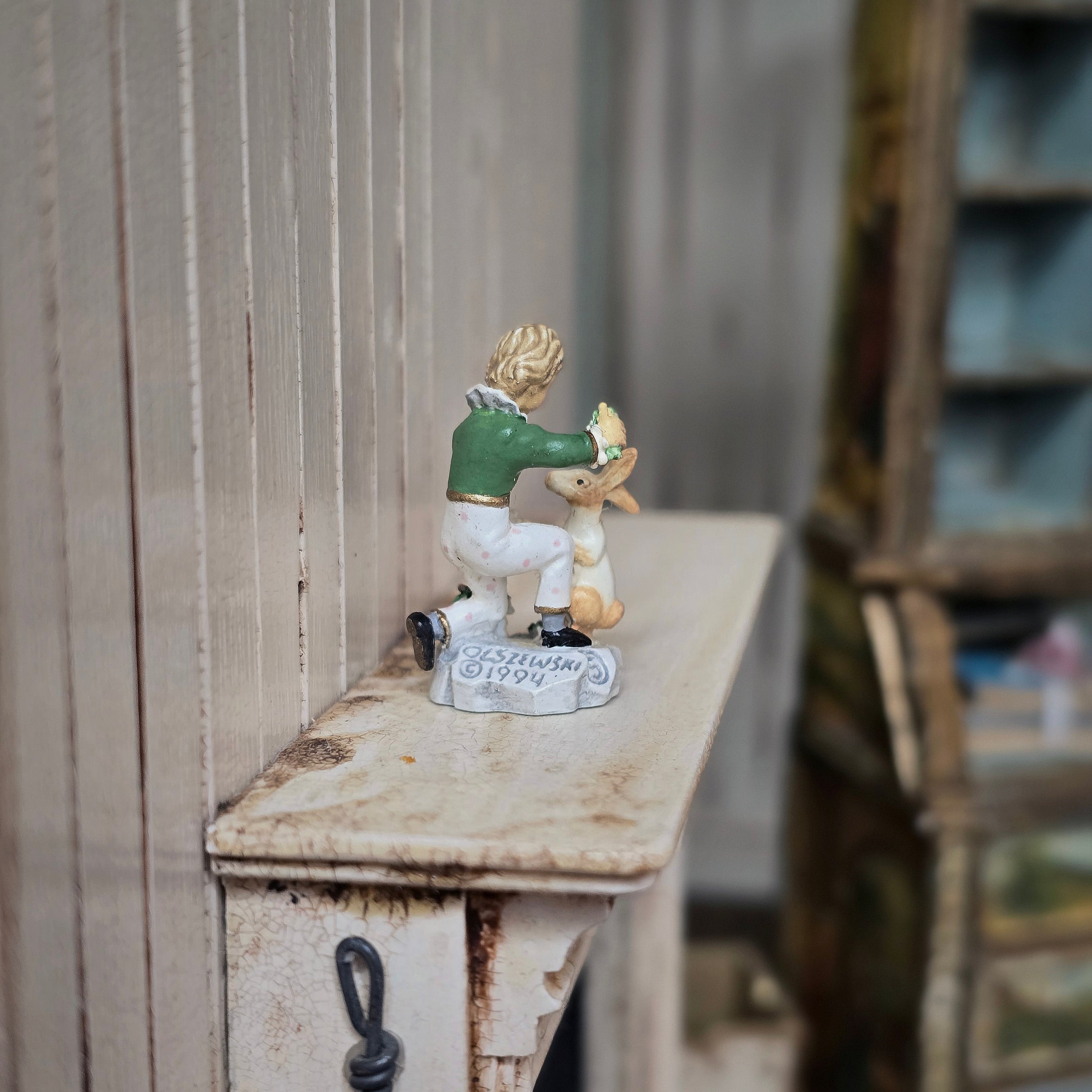 Robert Olszewski “Special Treat” Boy And Bunny Shelf Sitter Spring Figurine