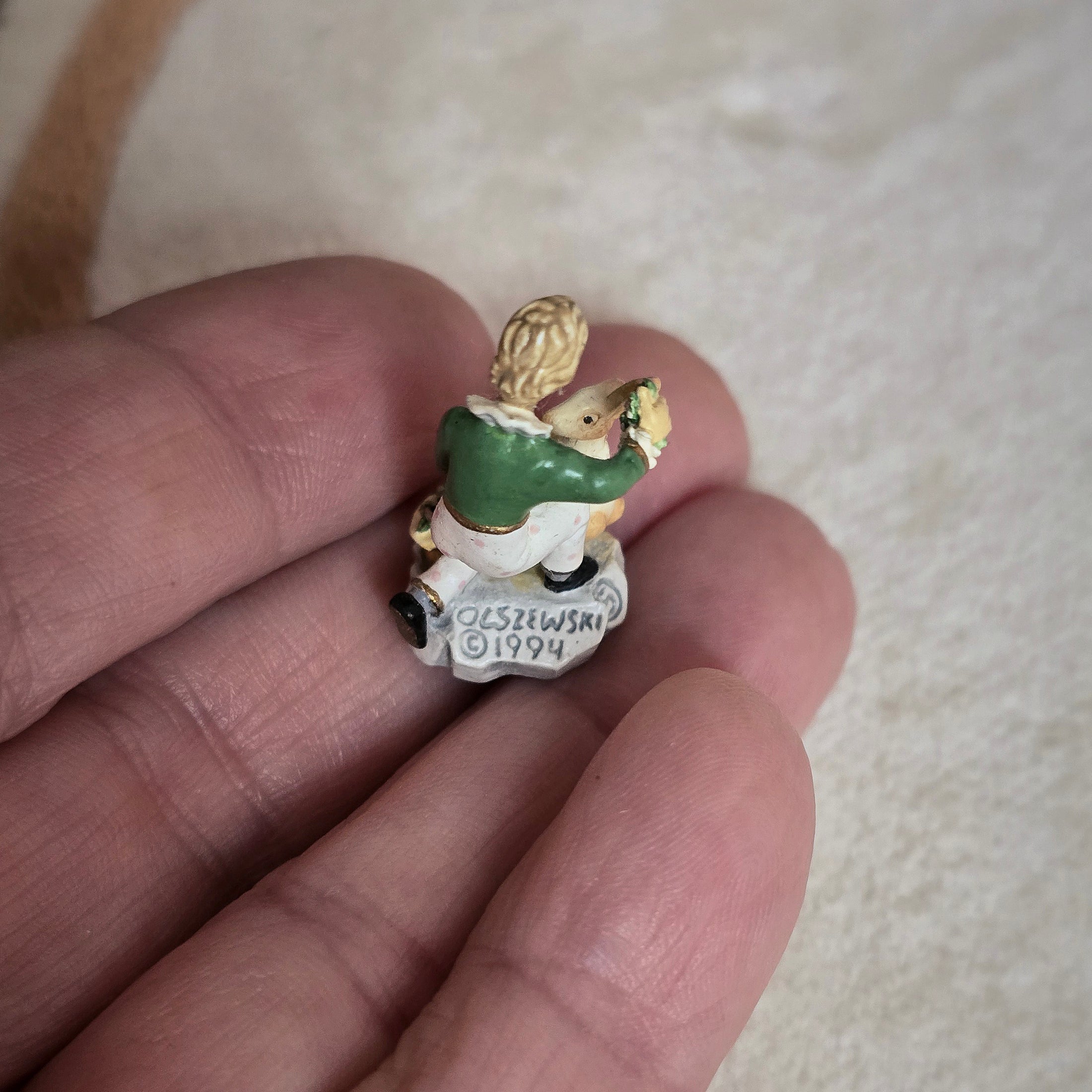 Robert Olszewski “Special Treat” Boy And Bunny Shelf Sitter Spring Figurine