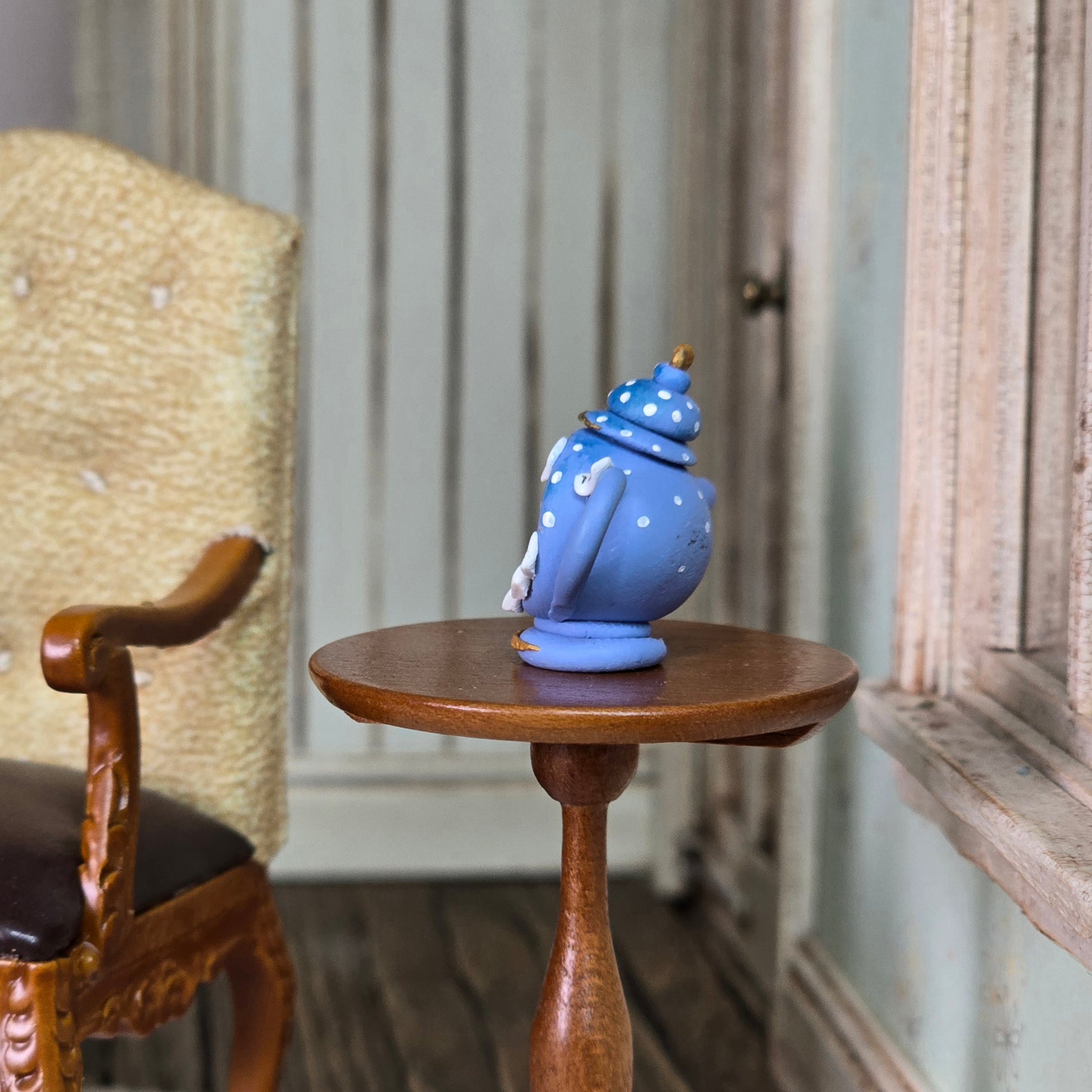 Whimsical Sorcerer Mouse Teapot Miniature Decorative Clay Sculpture