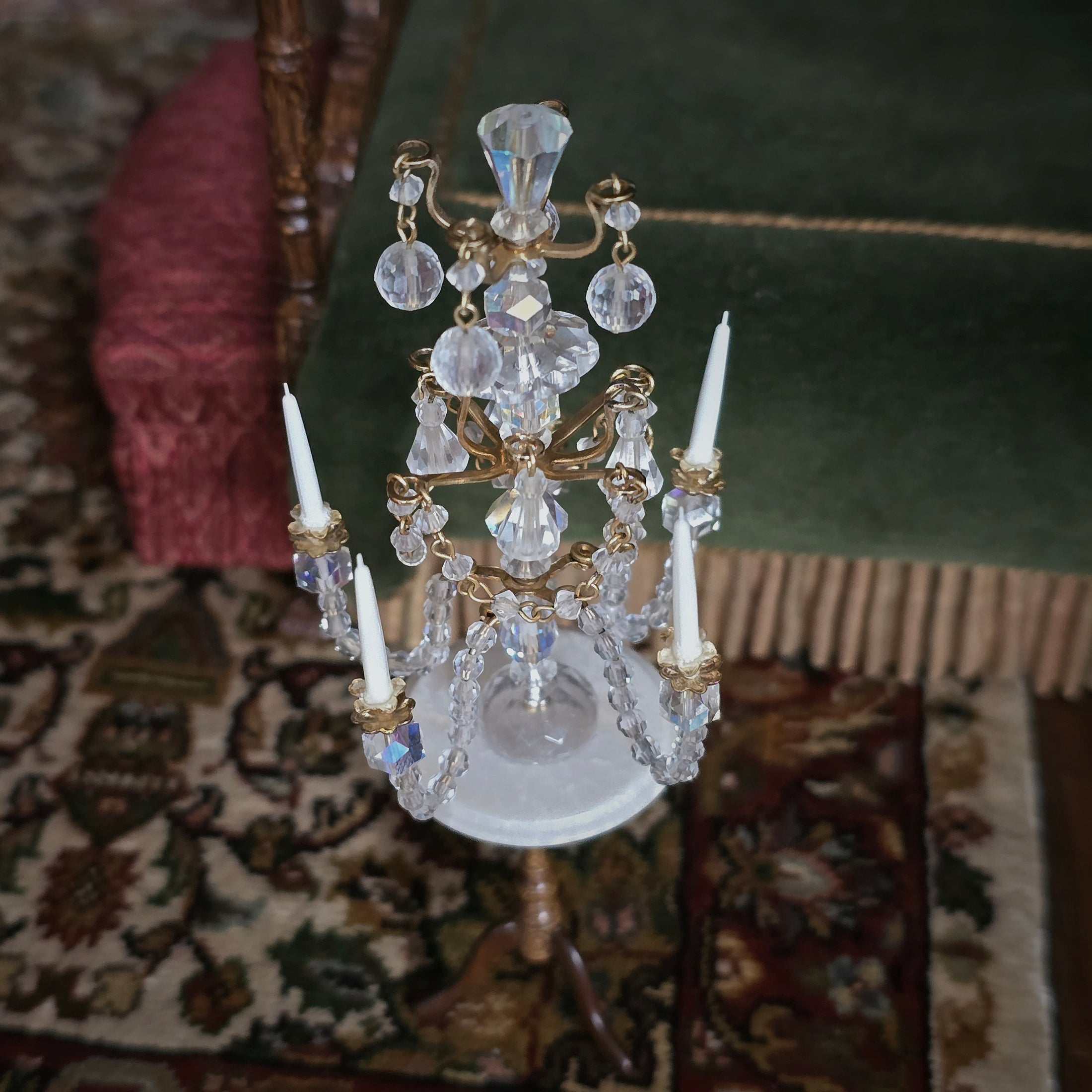 Crystal Five-Arm Table Chandelier Dollhouse Miniature