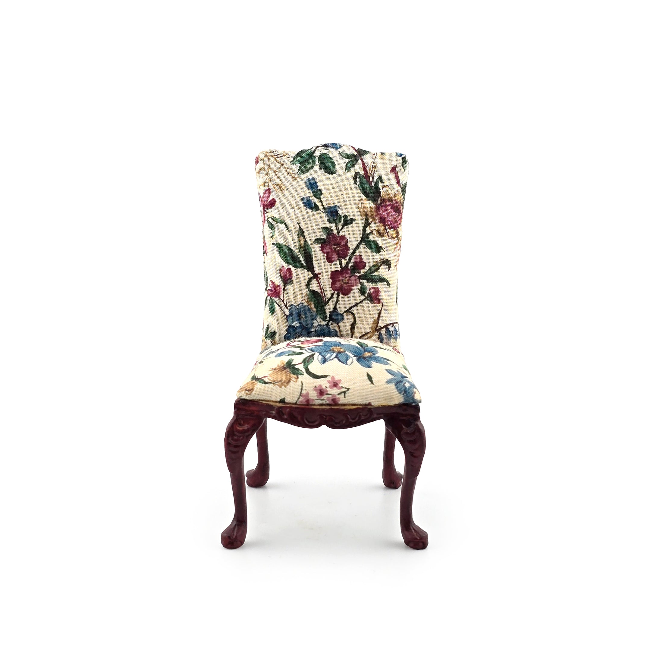 Bespaq Floral Upholstered Cabriole Parson's Side Chair Miniature