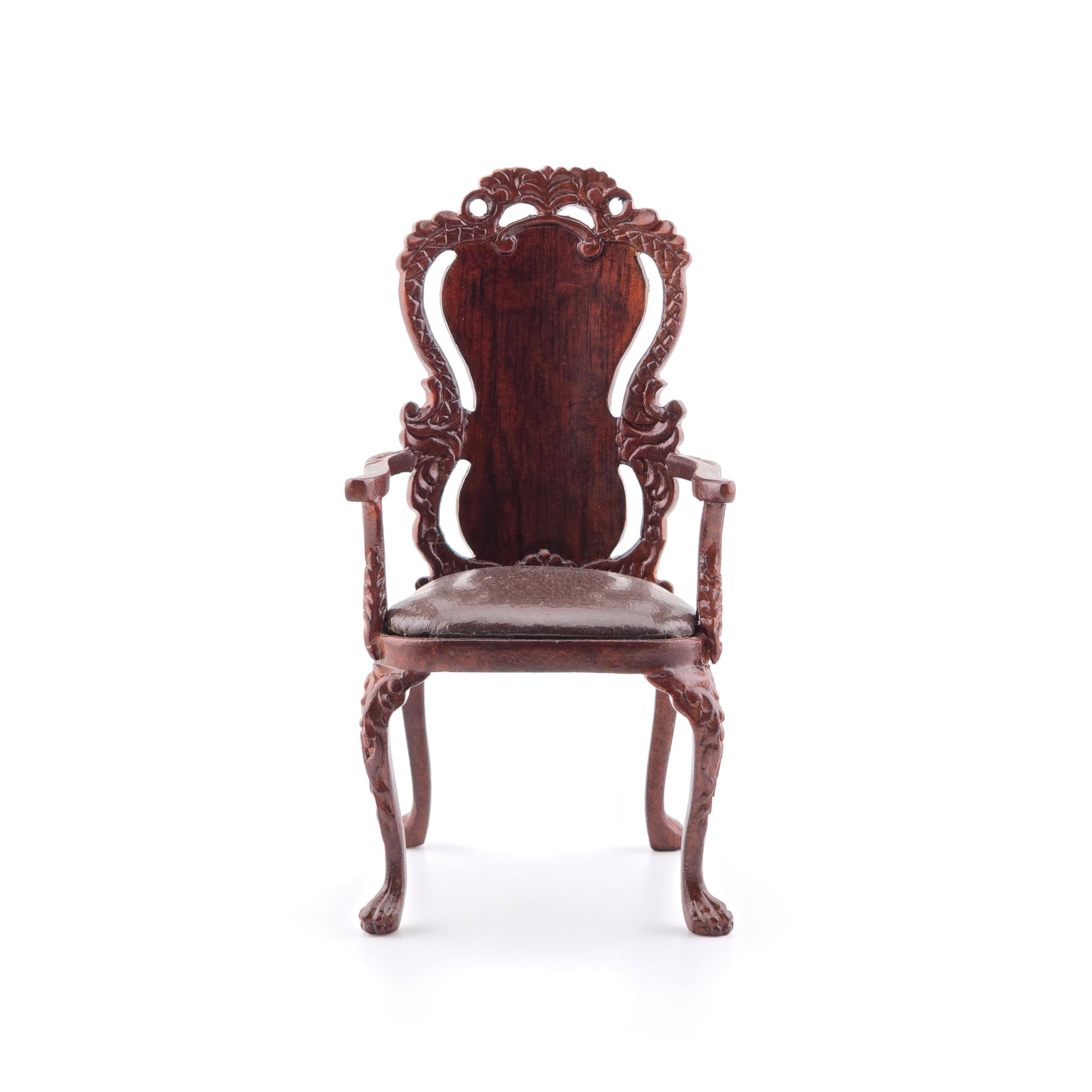 Irish Georgian Carved Walnut Armchair Miniature