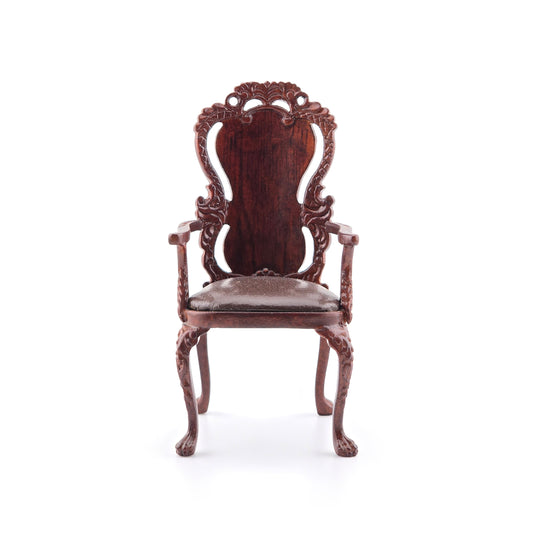 Irish Georgian Carved Walnut Armchair Miniature