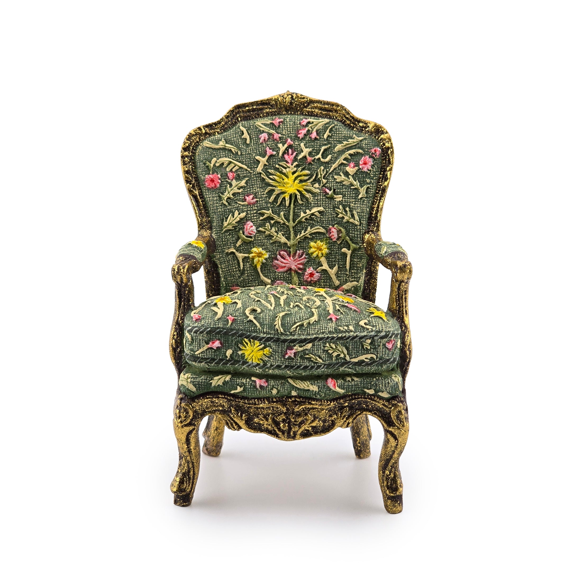 MMA Hand Painted Clay Rococo Replica Gilt 18th Century Armchair