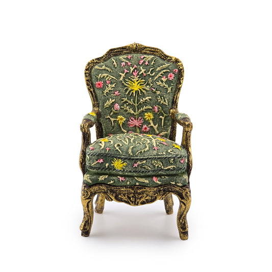 MMA Hand Painted Clay Rococo Replica Gilt 18th Century Armchair