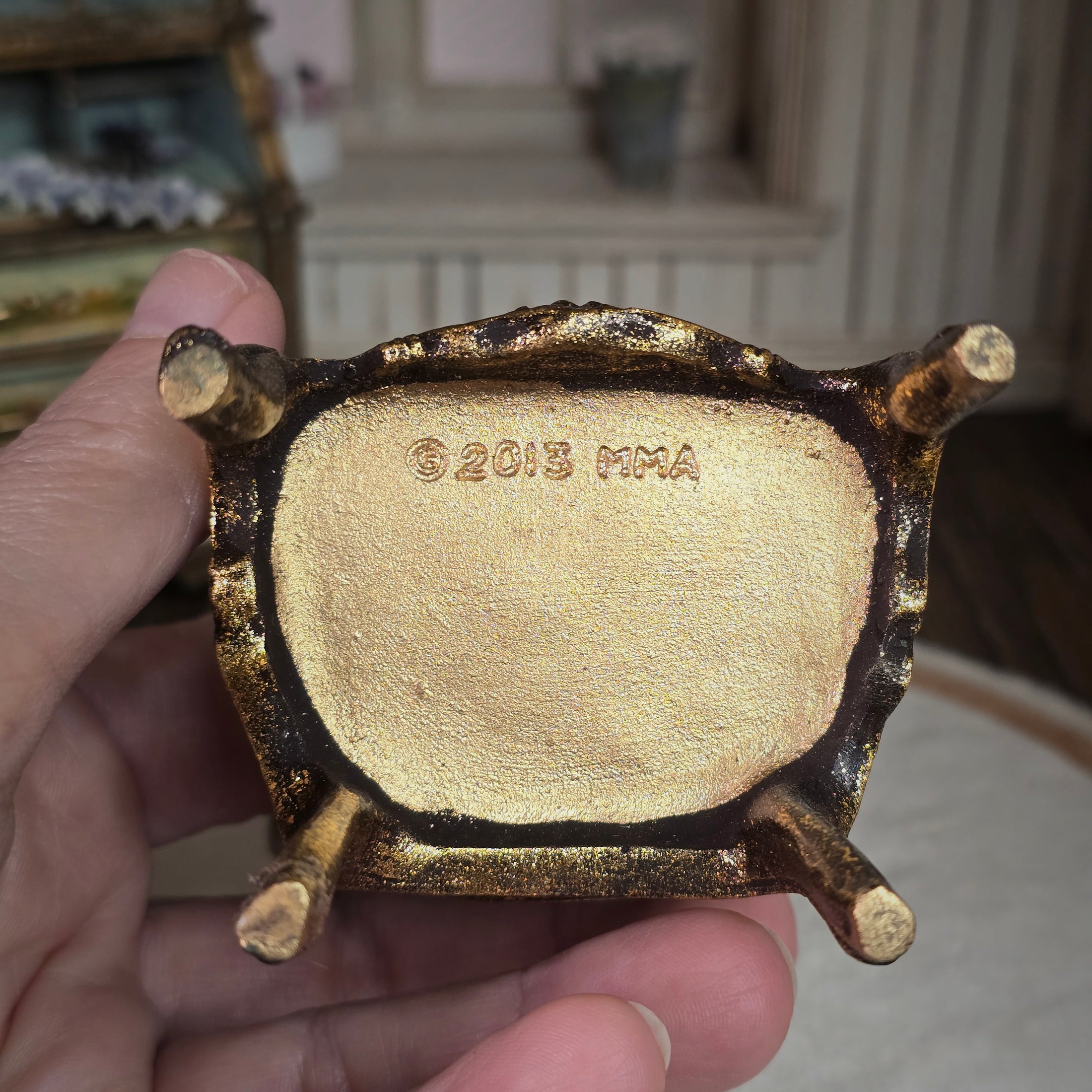 MMA Hand Painted Clay Rococo Replica Gilt 18th Century Armchair