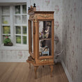 Load image into Gallery viewer, Spanish Curio Cabinet Diorama with Dolls and Toys Dollhouse Miniature
