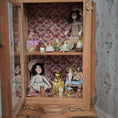 Load image into Gallery viewer, Spanish Curio Cabinet Diorama with Dolls and Toys Dollhouse Miniature

