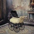 Load image into Gallery viewer, Heidi Ott Miniature Brass & Leather Baby Pram Victorian Dollhouse Carriage
