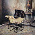 Load image into Gallery viewer, Heidi Ott Miniature Brass & Leather Baby Pram Victorian Dollhouse Carriage
