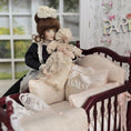 Load image into Gallery viewer, Victorian Miniature Porcelain Baby Girl Doll in Lace and Silk Gown
