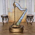 Load image into Gallery viewer, Antique Viennese Enamel & Gilt Bronze Miniature Harp Trinket Box, Austria
